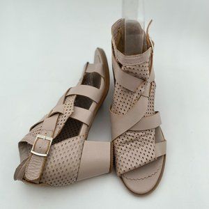 Handmade Tan Leather Heel Sandals - 8 Inch - Elegant & Unique